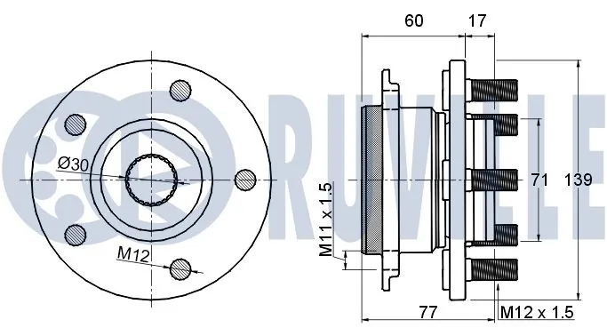 Kit de roulements de roue RUVILLE 220540