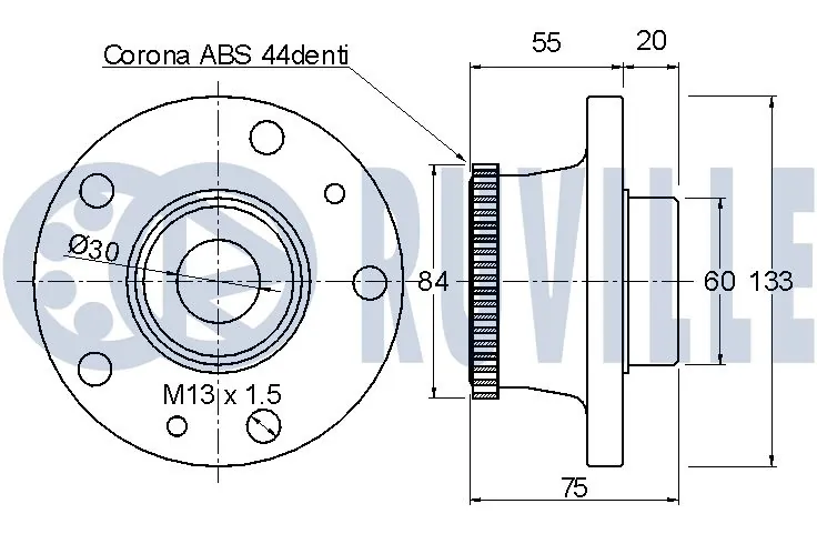 Kit de roulements de roue RUVILLE 220818