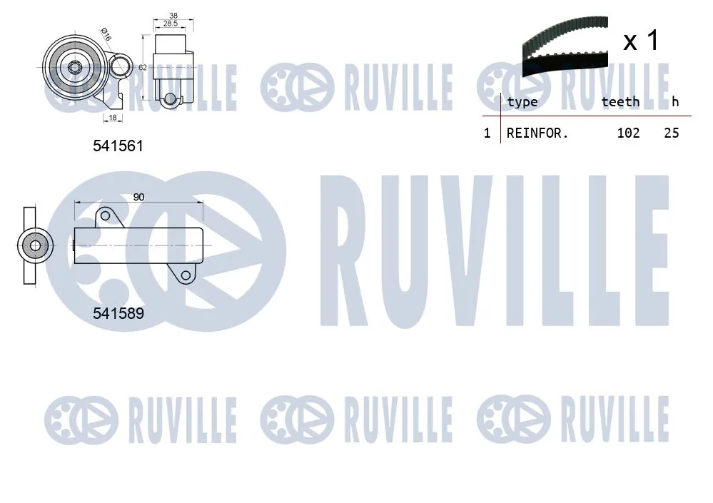 Kit de courroie crantée RUVILLE 550269