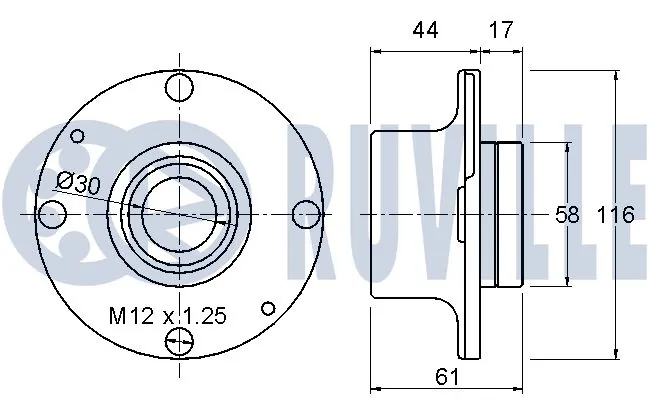 Kit de roulements de roue RUVILLE 220914