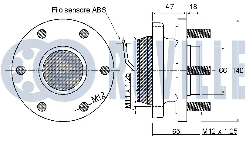 Kit de roulements de roue RUVILLE 221250