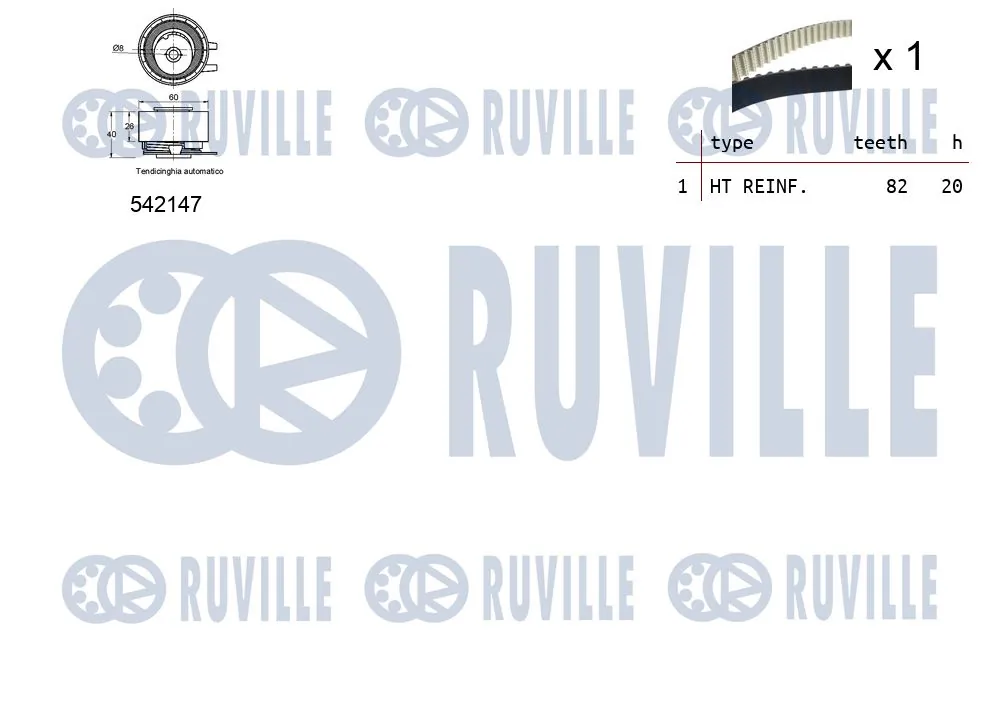 Kit de courroie crantée RUVILLE 550334