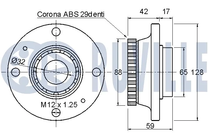 Kit de roulements de roue RUVILLE 220546