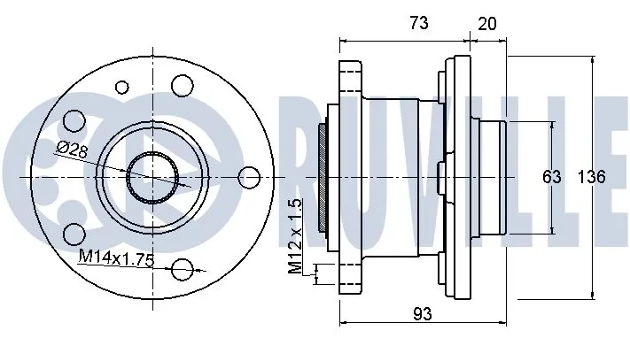 Kit de roulements de roue RUVILLE 221431