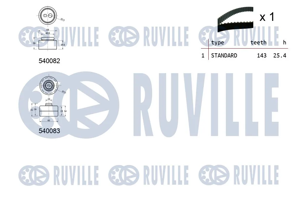 Kit de courroie crantée RUVILLE 550306