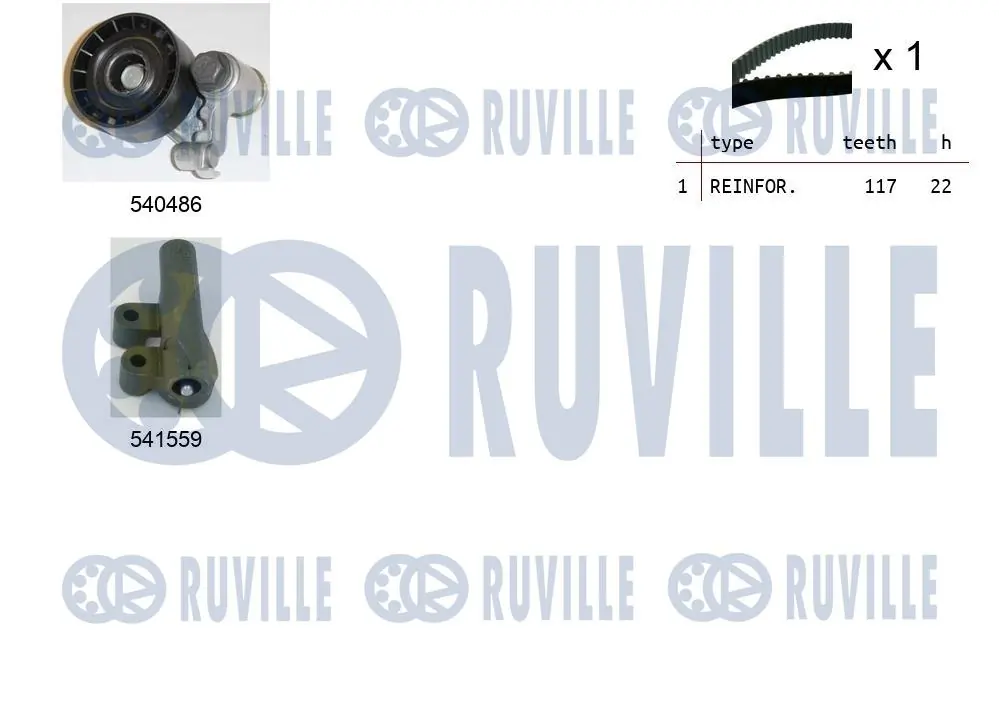 Kit de courroie crantée RUVILLE 550030