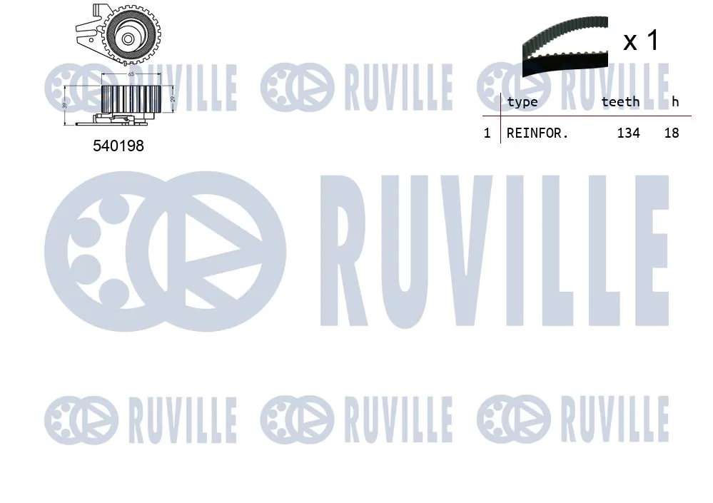 Kit de courroie crantée RUVILLE 550098