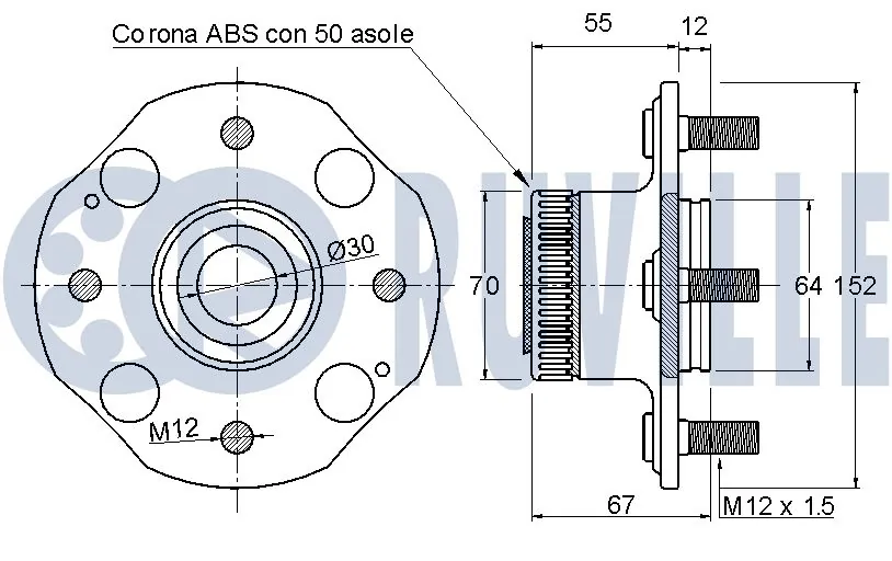 Kit de roulements de roue RUVILLE 220325