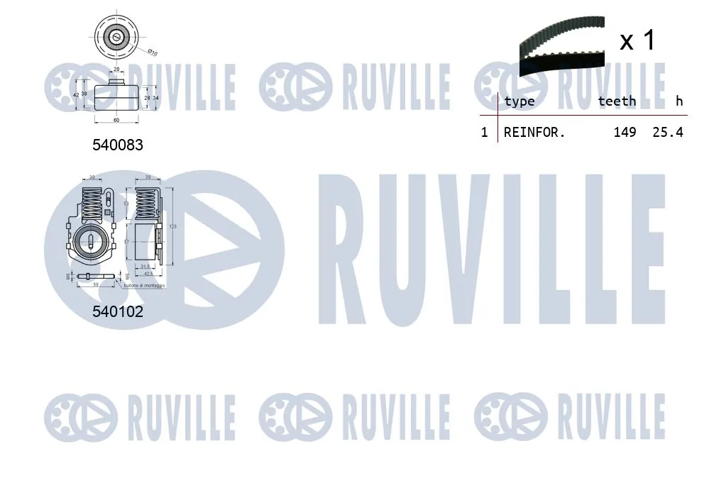Kit de courroie crantée RUVILLE 550240