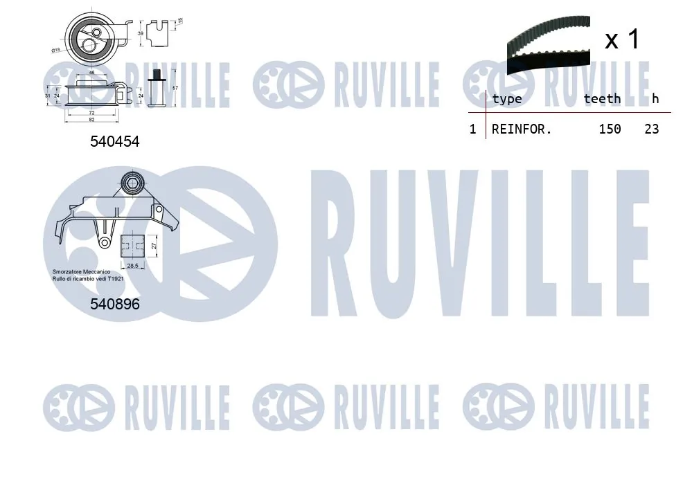 Kit de courroie crantée RUVILLE 550104