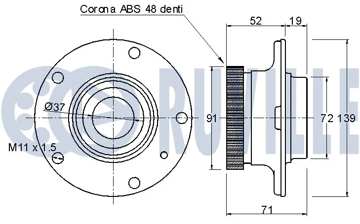 Kit de roulements de roue RUVILLE 220827