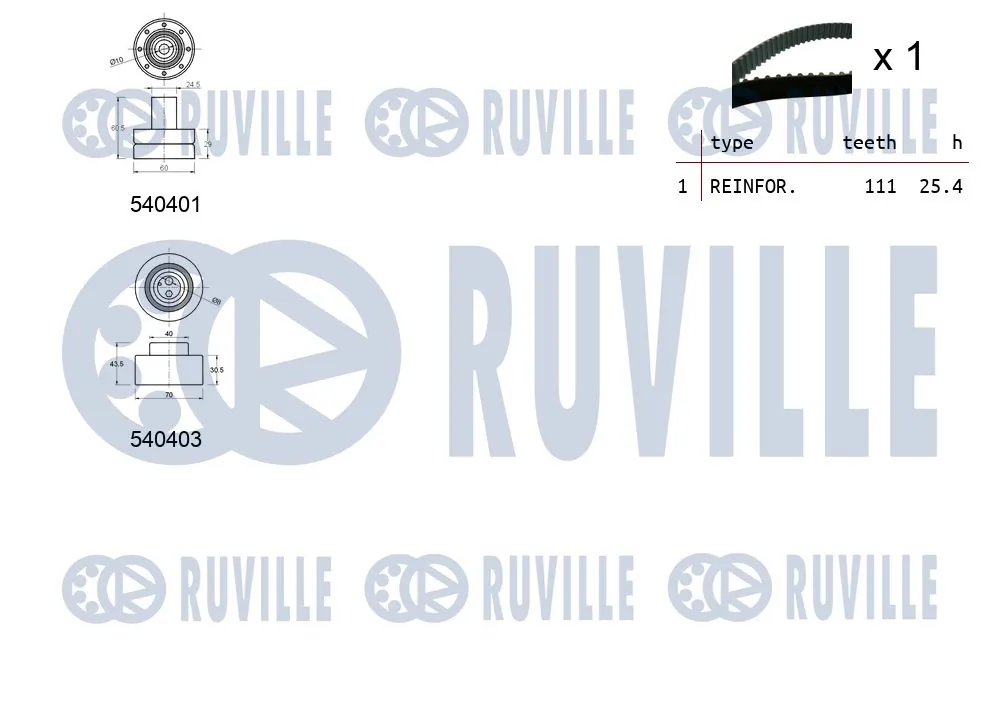 Kit de courroie crantée RUVILLE 550207