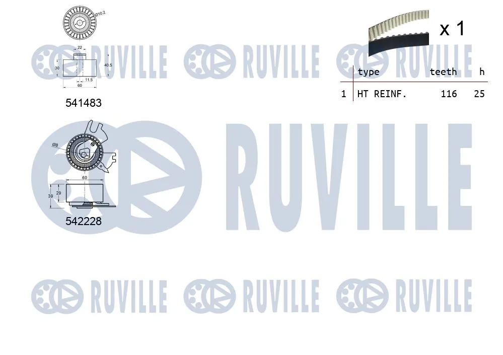 Kit de courroie crantée RUVILLE 550367