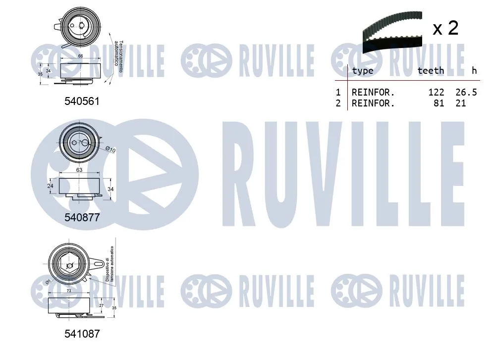 Kit de courroie crantée RUVILLE 550143