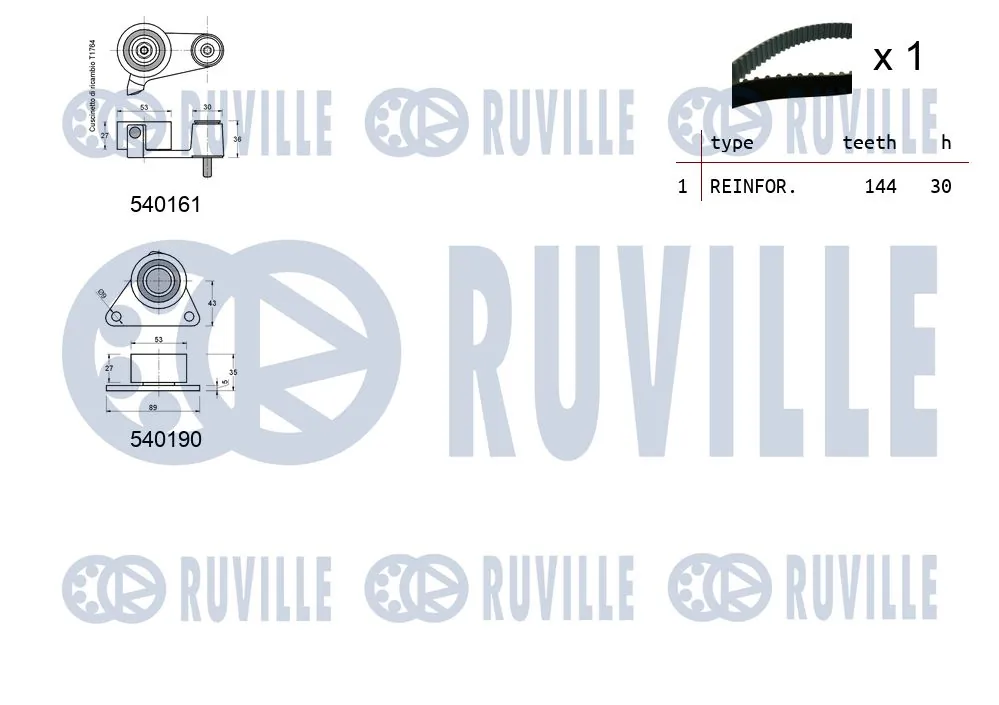 Kit de courroie crantée RUVILLE 550091