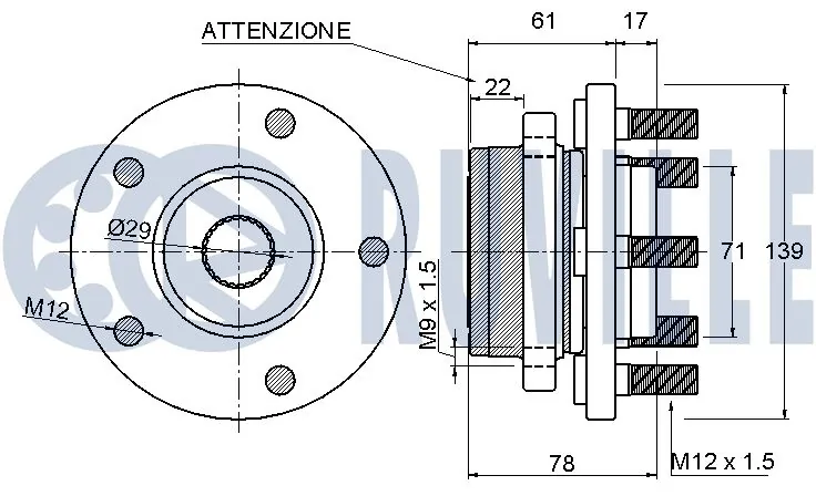 Kit de roulements de roue RUVILLE 220538