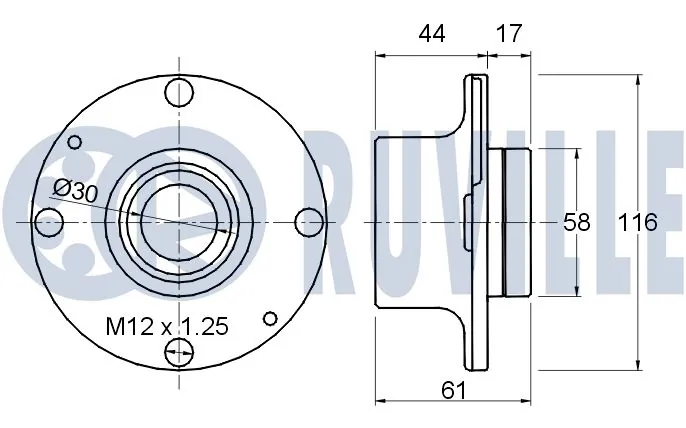 Kit de roulements de roue RUVILLE 220277