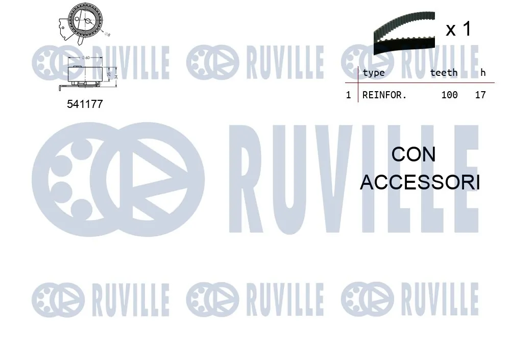 Kit de courroie crantée RUVILLE 550050