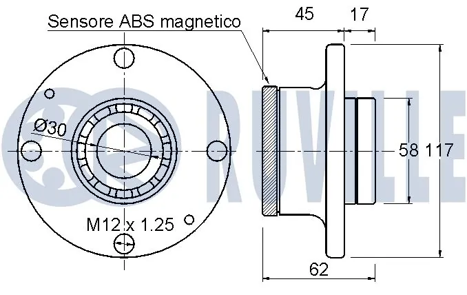 Kit de roulements de roue RUVILLE 221615