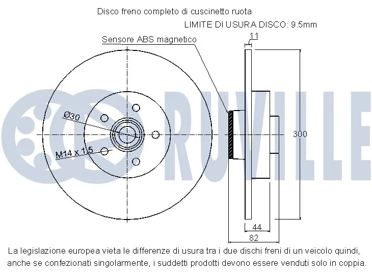 Disque de frein RUVILLE 221326