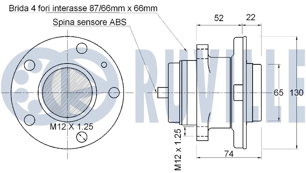 Kit de roulements de roue RUVILLE 221850
