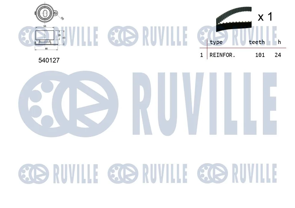 Kit de courroie crantée RUVILLE 550179