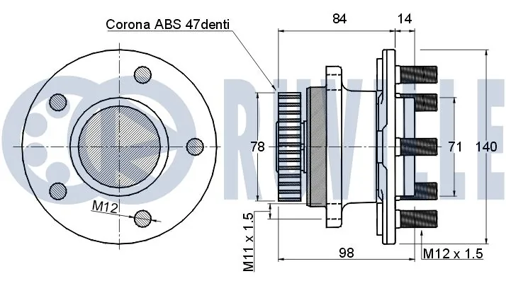 Kit de roulements de roue RUVILLE 220539