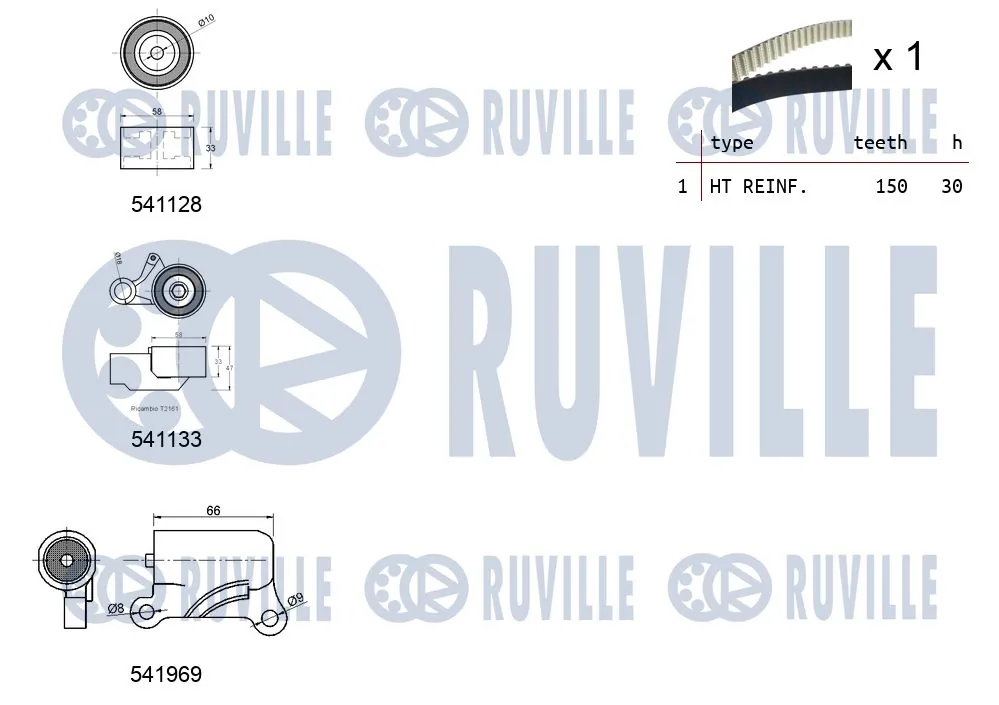 Kit de courroie crantée RUVILLE 550291