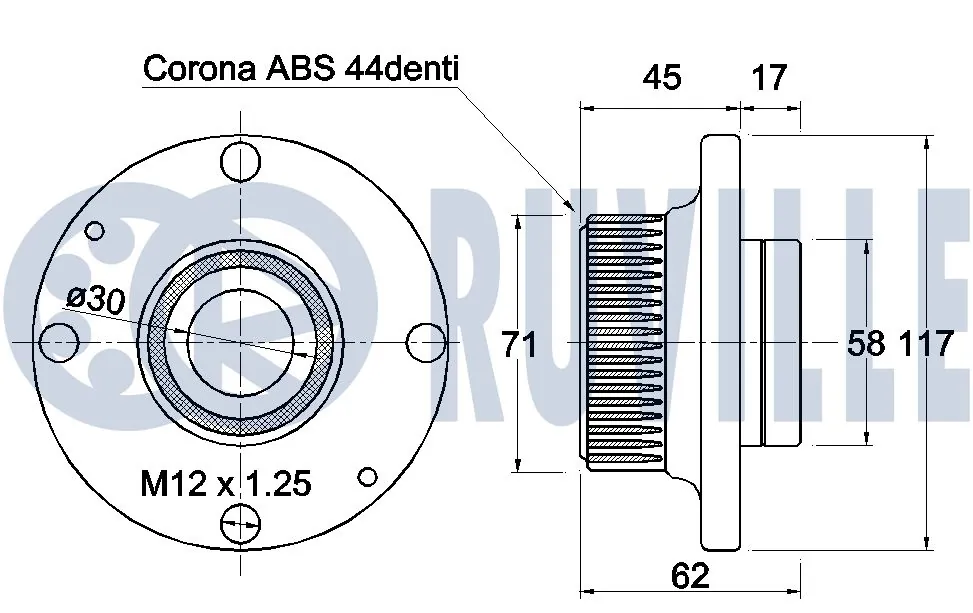 Kit de roulements de roue RUVILLE 220330