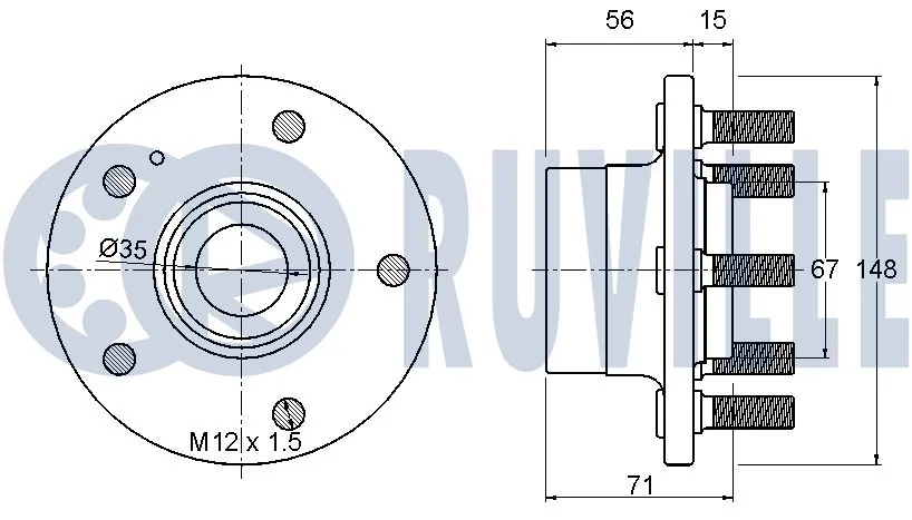Kit de roulements de roue RUVILLE 221478