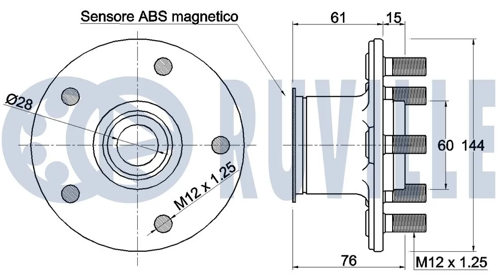 Kit de roulements de roue RUVILLE 221831