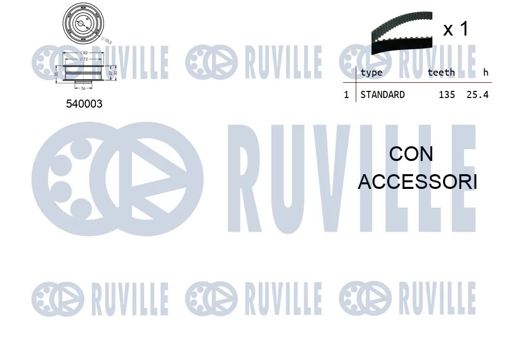 Kit de courroie crantée RUVILLE 550071
