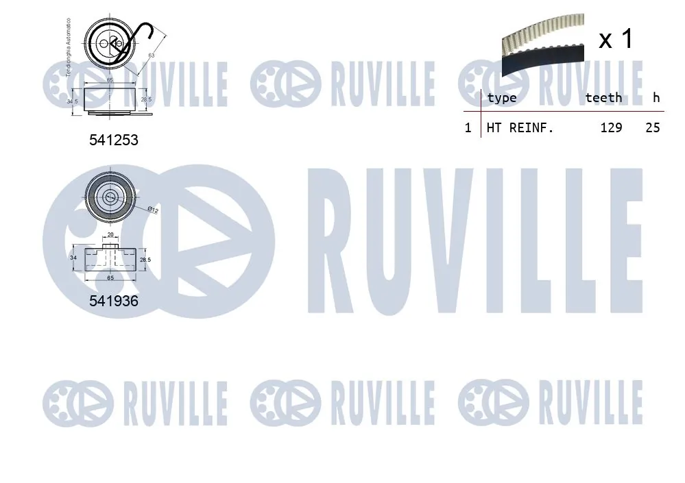 Kit de courroie crantée RUVILLE 550123