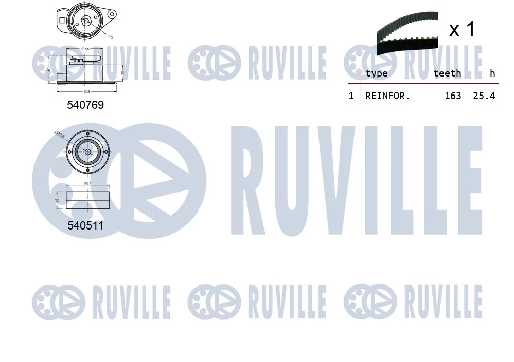 Kit de courroie crantée RUVILLE 550100