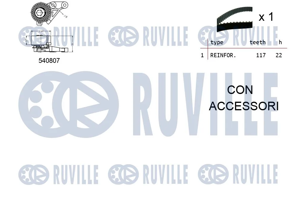 Kit de courroie crantée RUVILLE 550047