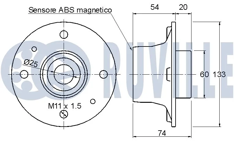 Kit de roulements de roue RUVILLE 221040
