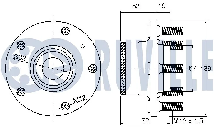 Kit de roulements de roue RUVILLE 221403