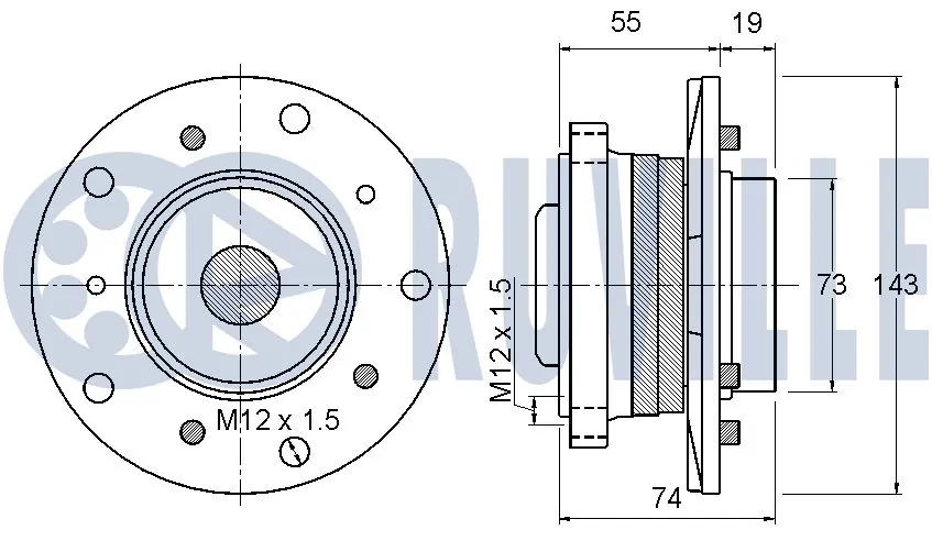 Kit de roulements de roue RUVILLE 221525