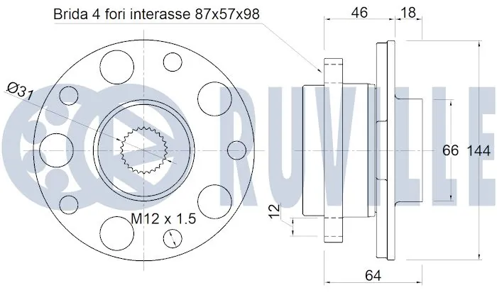 Kit de roulements de roue RUVILLE 221955