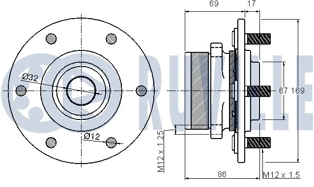 Kit de roulements de roue RUVILLE 221449