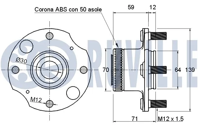 Kit de roulements de roue RUVILLE 220063