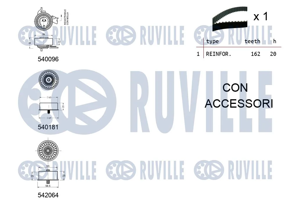 Kit de courroie crantée RUVILLE 550317