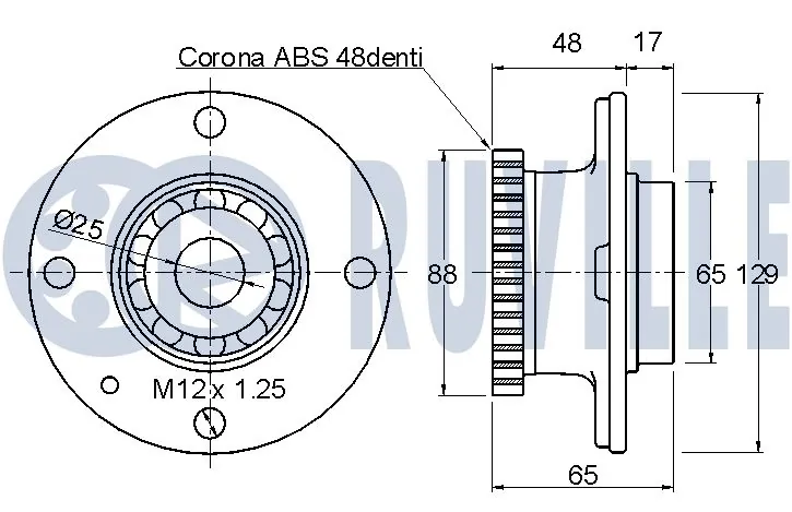 Kit de roulements de roue RUVILLE 220627