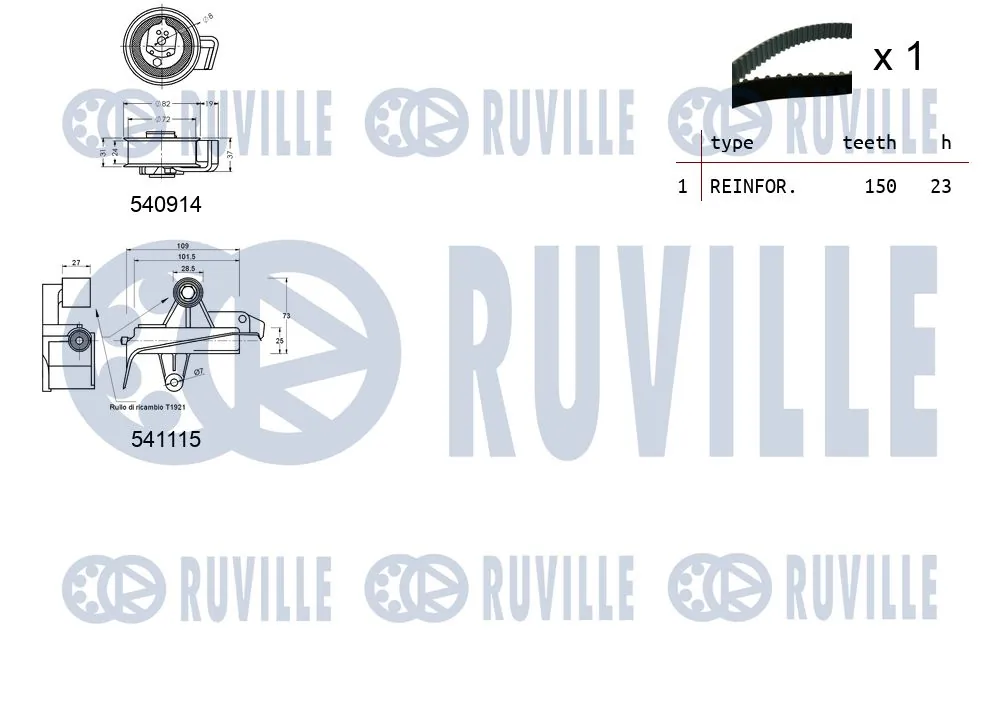 Kit de courroie crantée RUVILLE 550257