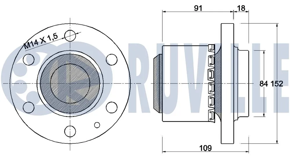 Kit de roulements de roue RUVILLE 221815