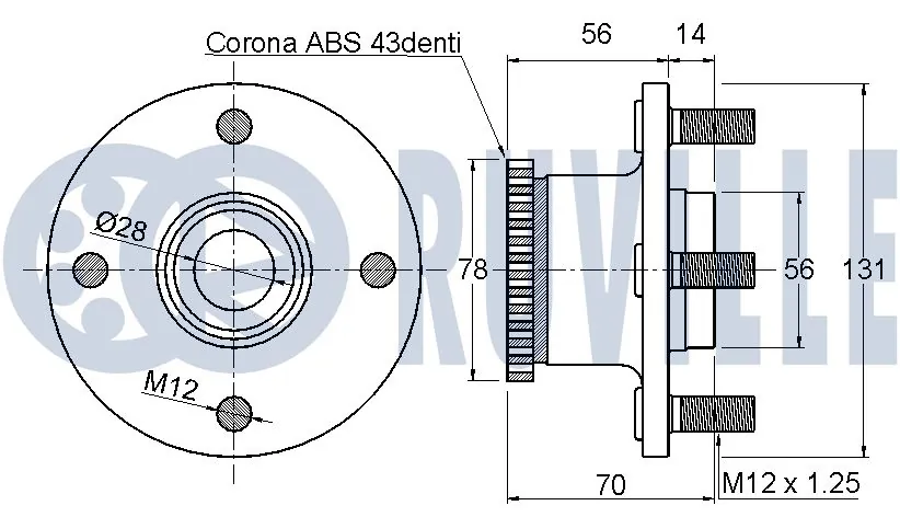 Kit de roulements de roue RUVILLE 221614