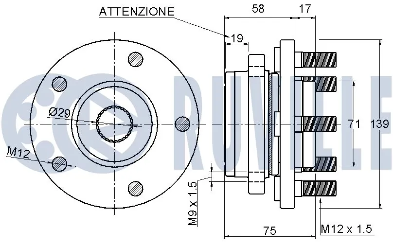 Kit de roulements de roue RUVILLE 220537