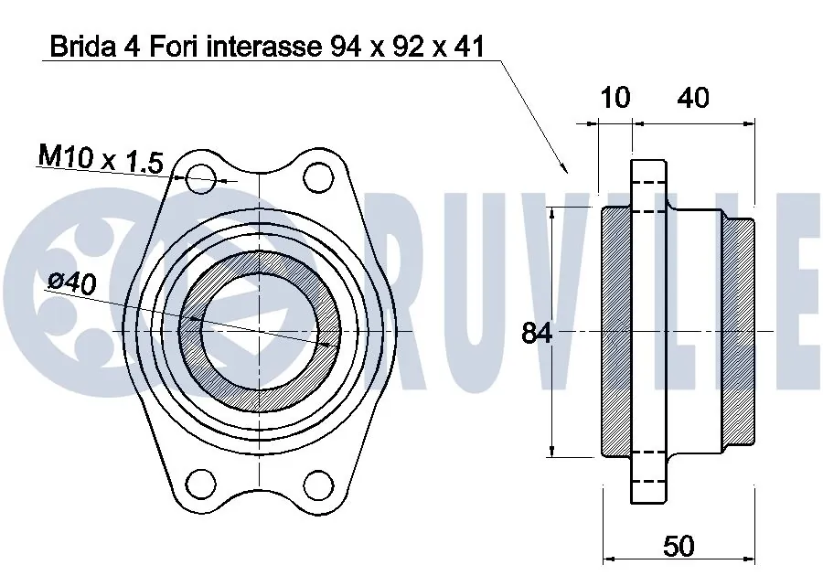 Kit de roulements de roue RUVILLE 221801