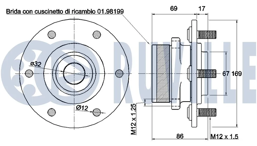 Kit de roulements de roue RUVILLE 221444