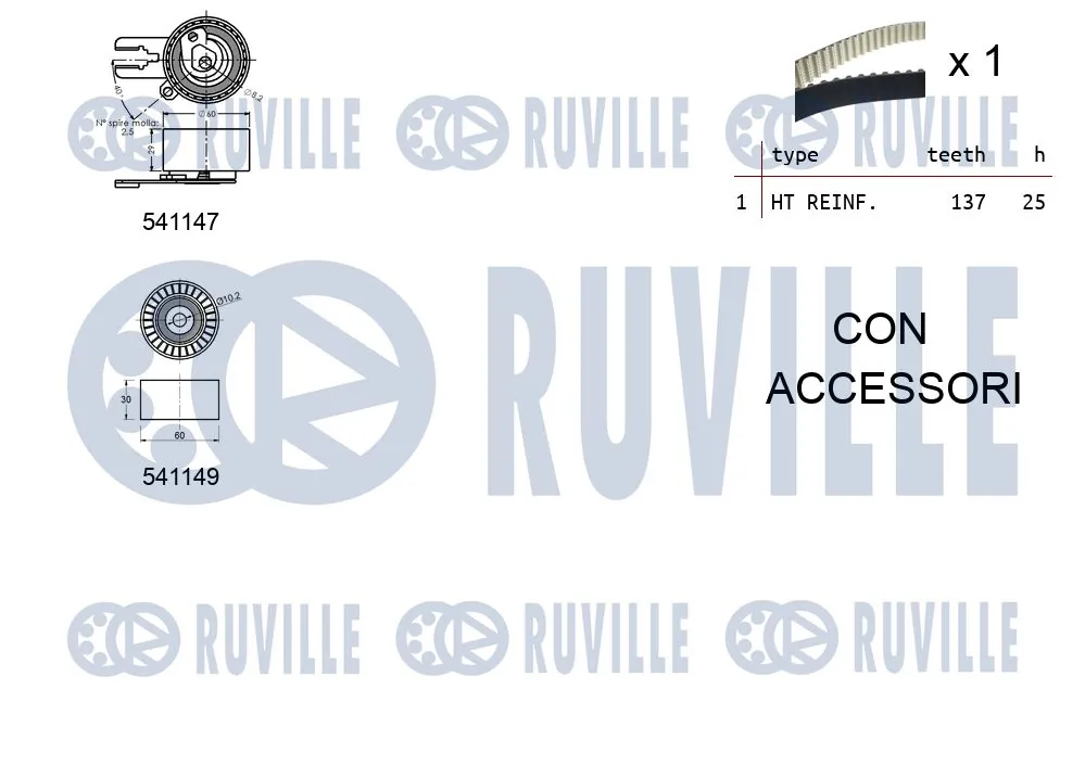 Kit de courroie crantée RUVILLE 550279